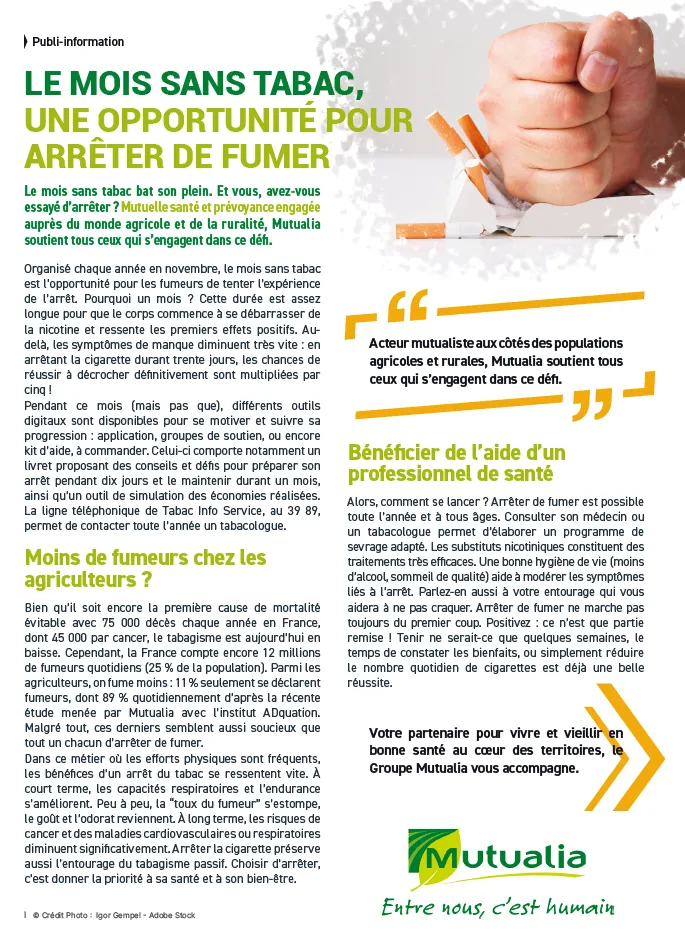 Mutualia : visuel de l'insertion presse